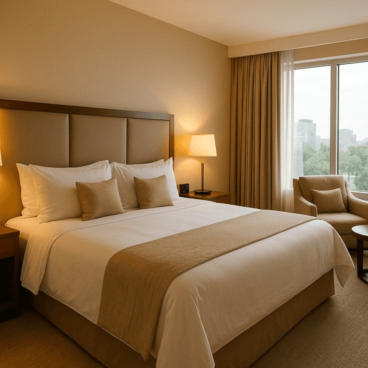 Booked hotel room ready for arrival