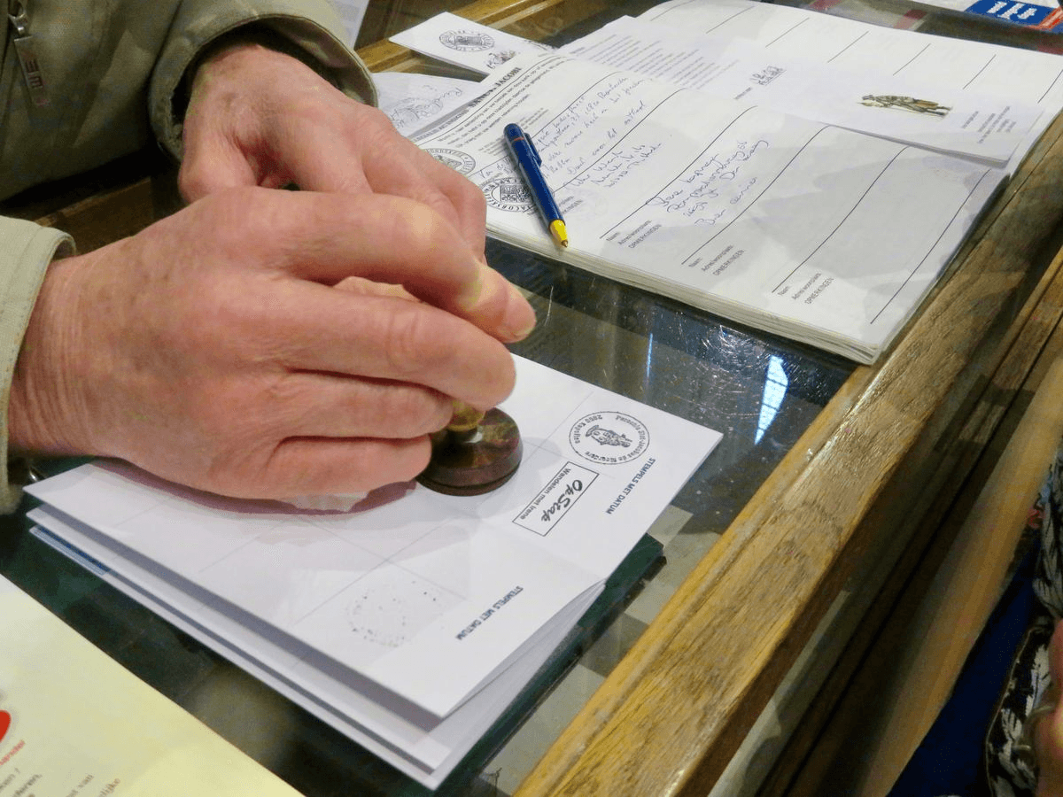 Official stamping insurance and visa documents